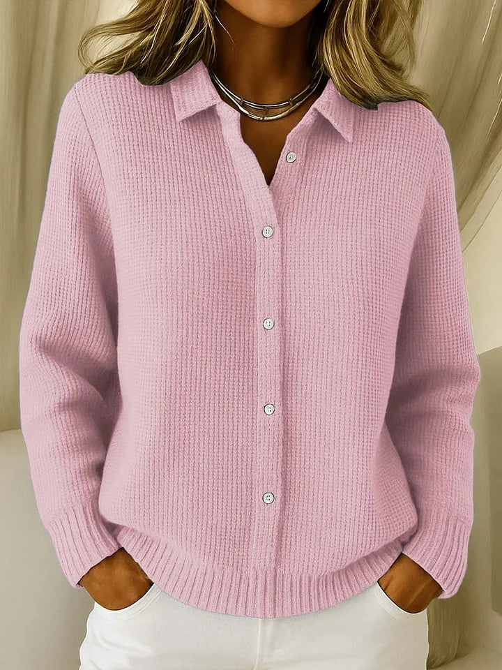 Ariana | Collared Button Front Knit Cardigan