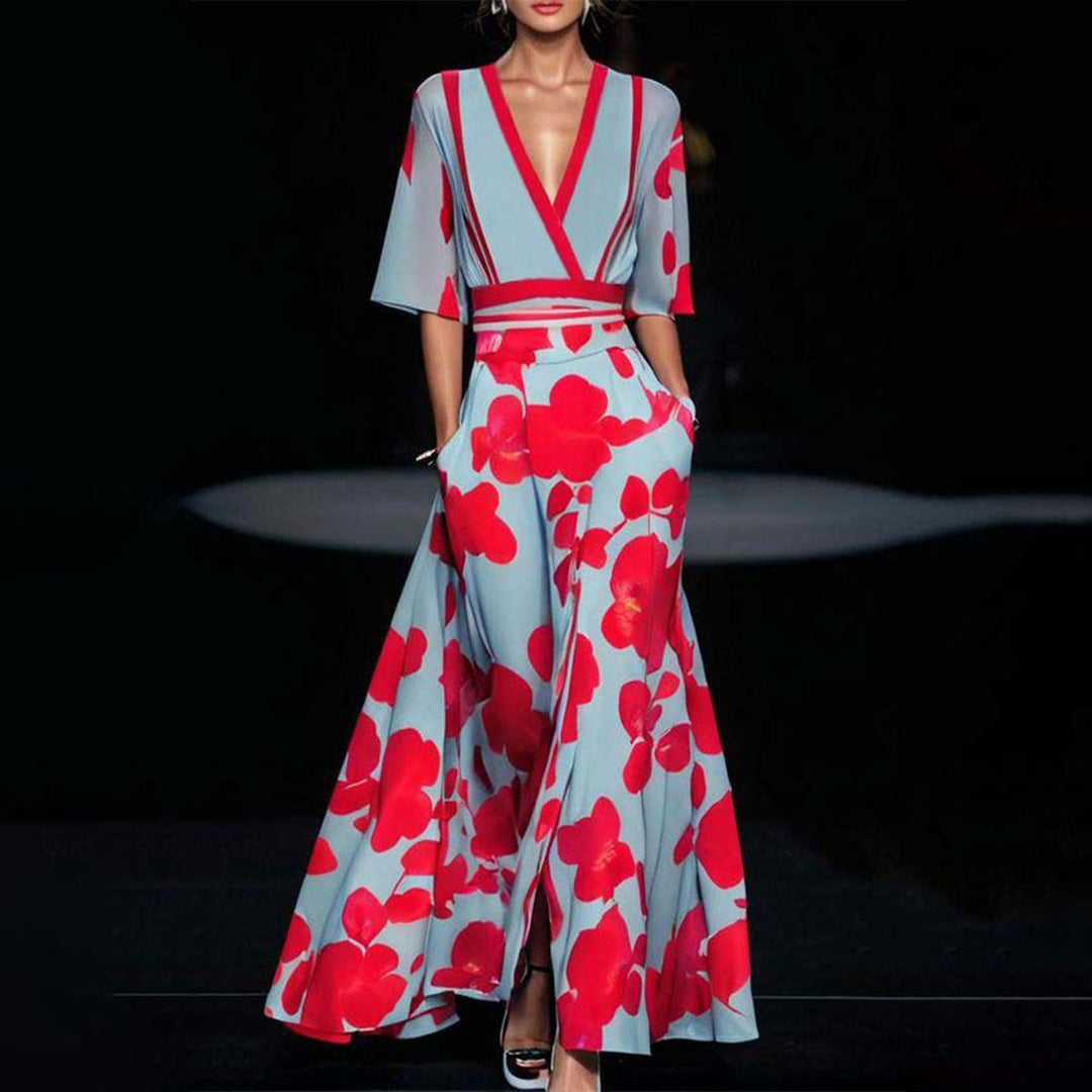 Vienna | Wedding Guest Floral Wrap Maxi Dress