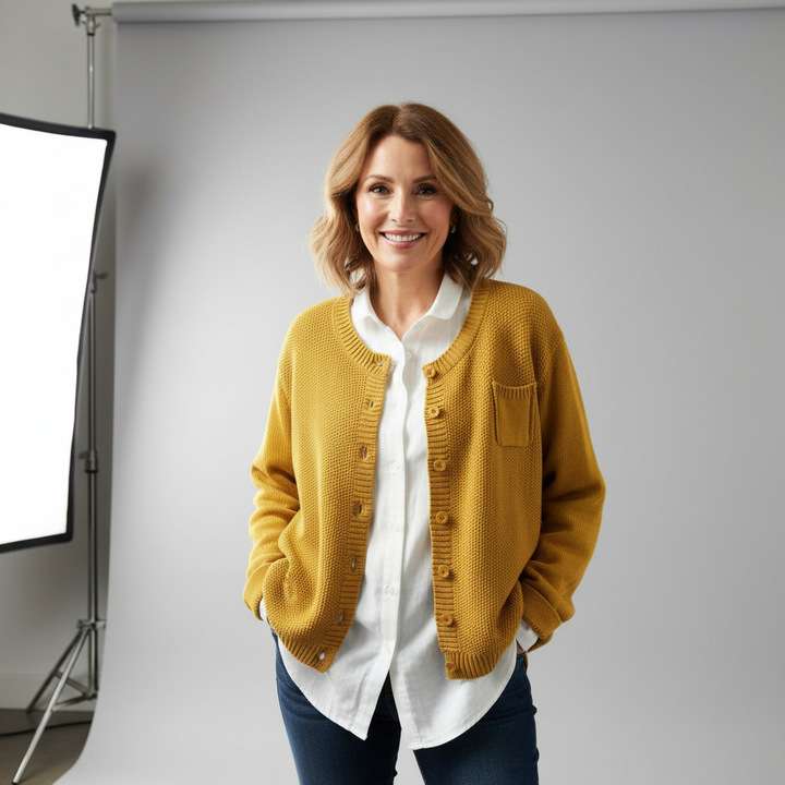 Arabella | Textured Knit Button Front Cardigan