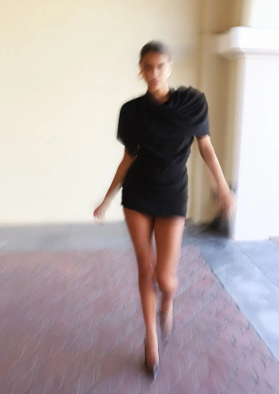 Noemi | Wedding Guest Draped High Neck Mini Dress