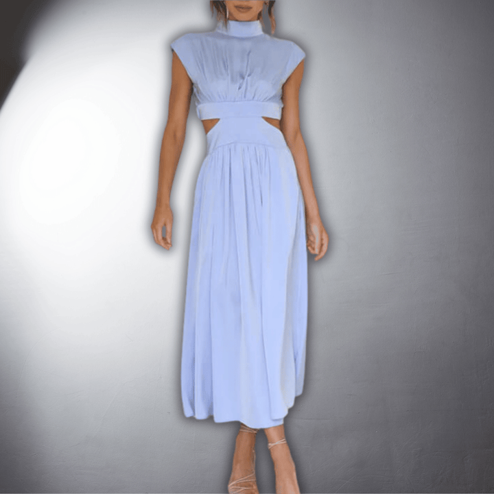 Emily | Wedding Guest Cut Out High Neck Midi Dress