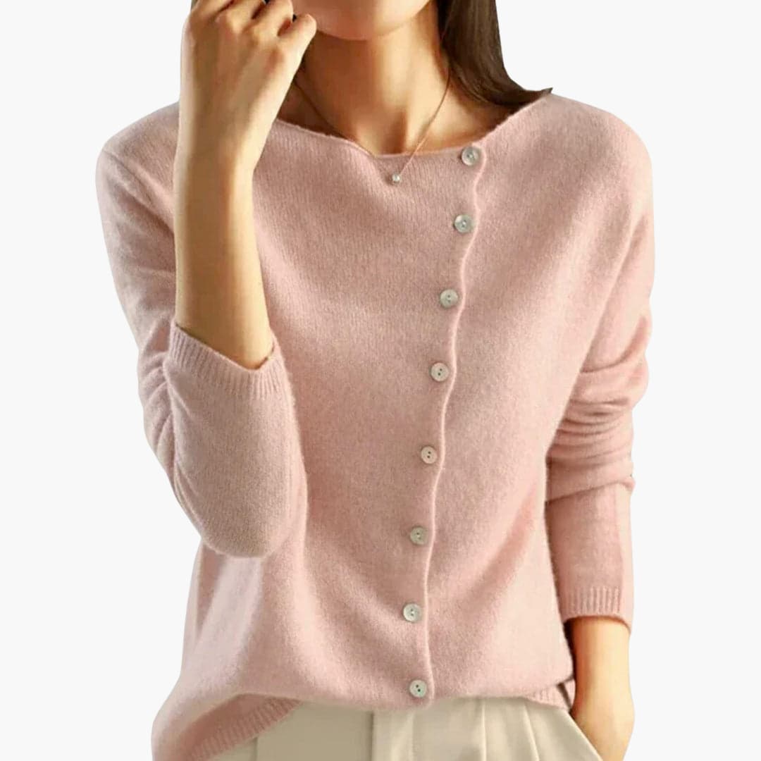 Brielle | Asymmetric Button Front Knit Cardigan