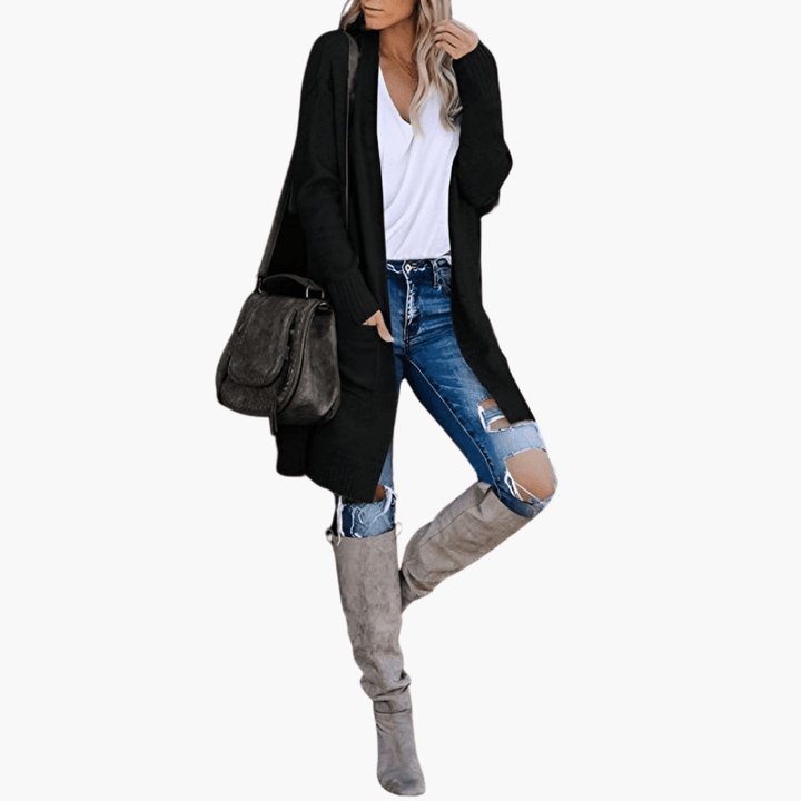 Amelia | Open Front Longline Knit Cardigan