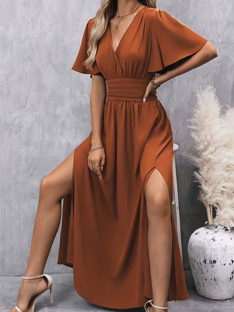 Elowen | Wedding Guest Wrap V Neck Maxi Dress