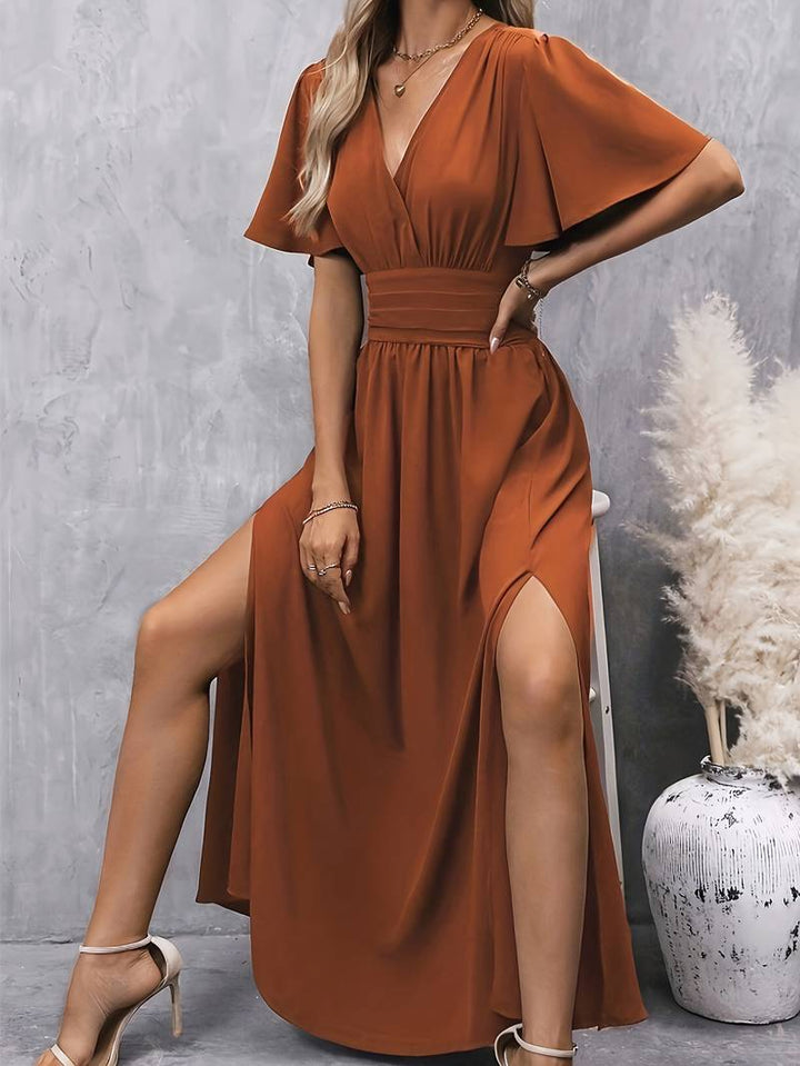 Elowen | Wedding Guest Wrap V Neck Maxi Dress