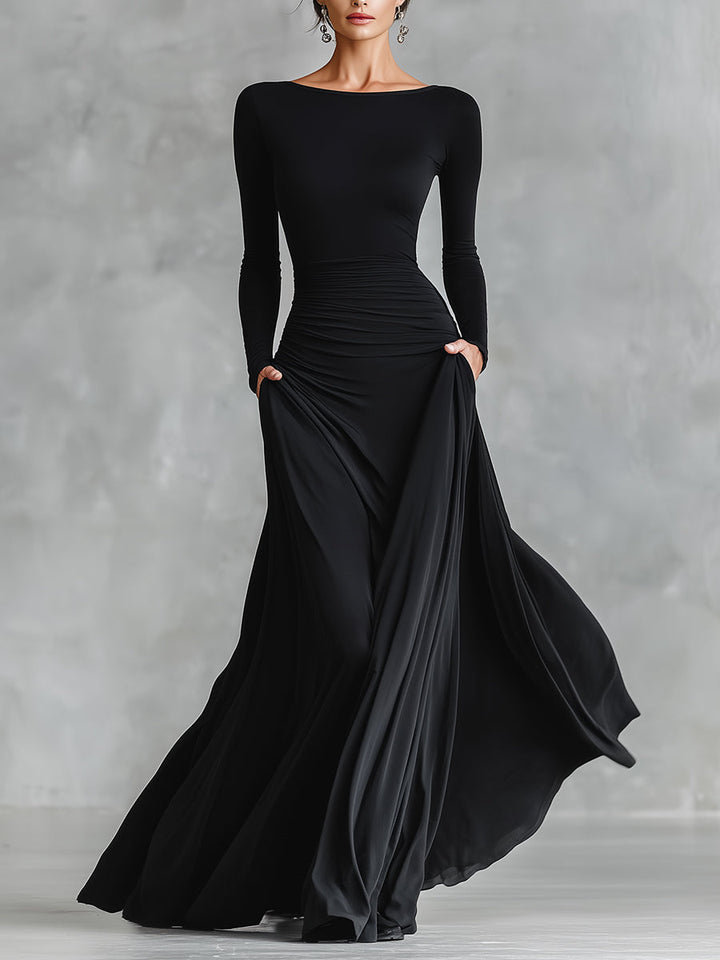 Alessa | Prom Ruched Long Sleeve Maxi Dress