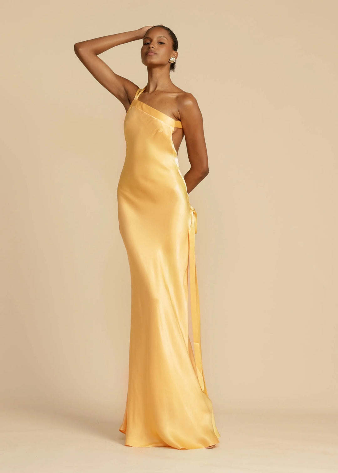 Clara | One Shoulder Satin Maxi Dress