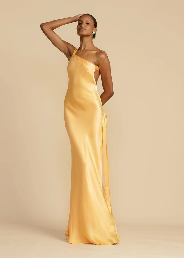 Clara | One Shoulder Satin Maxi Dress