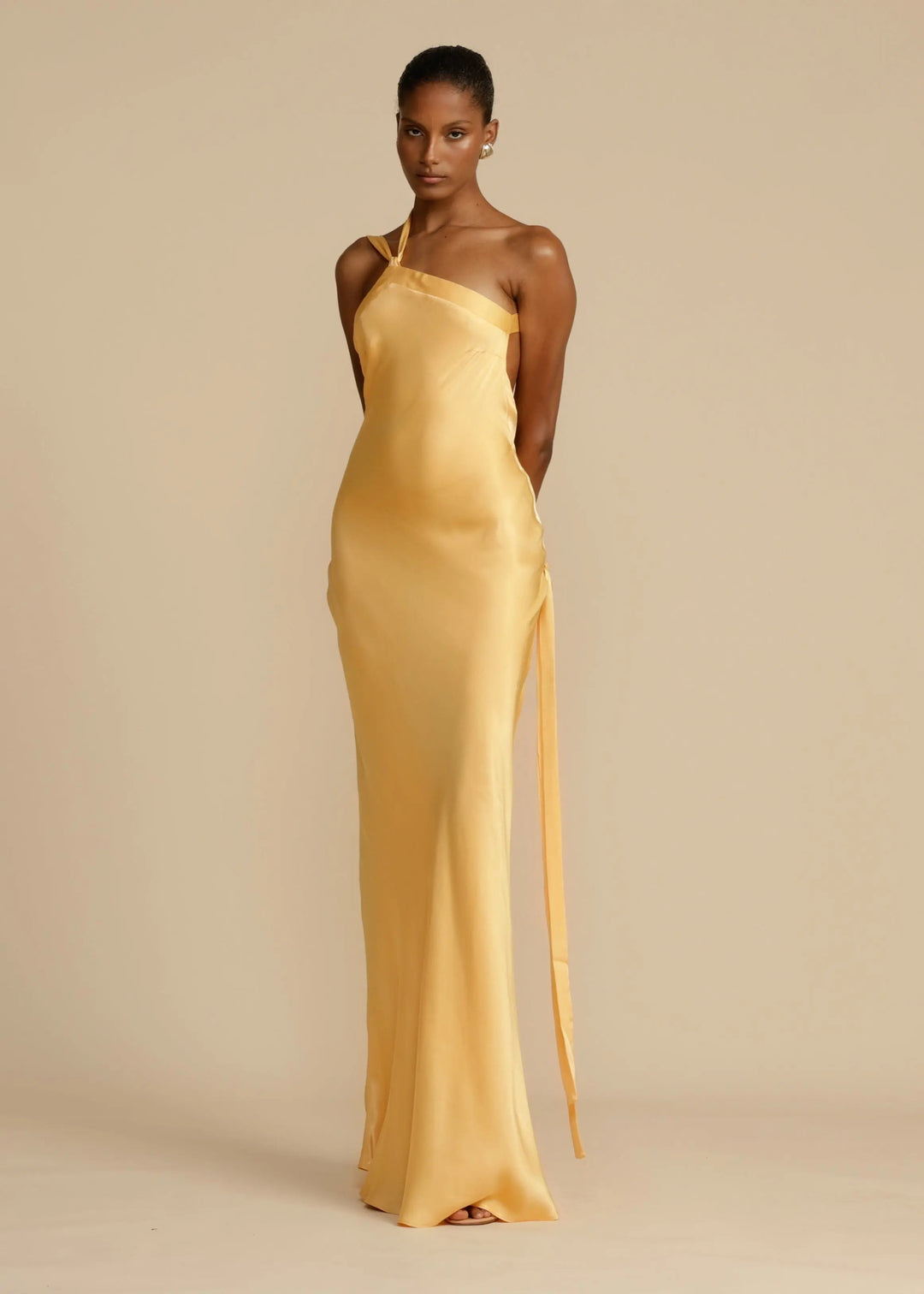 Clara | One Shoulder Satin Maxi Dress