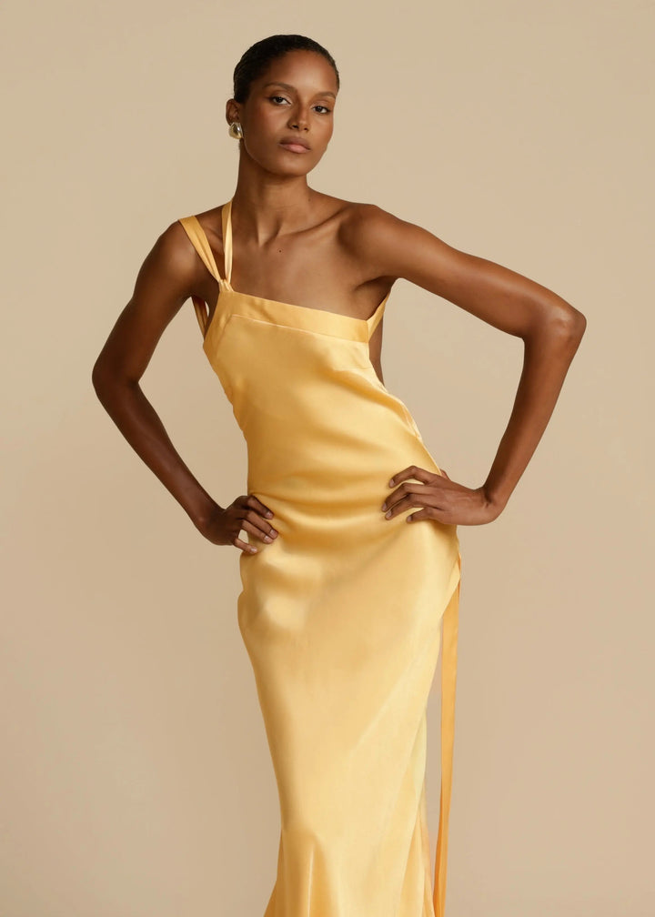 Clara | One Shoulder Satin Maxi Dress