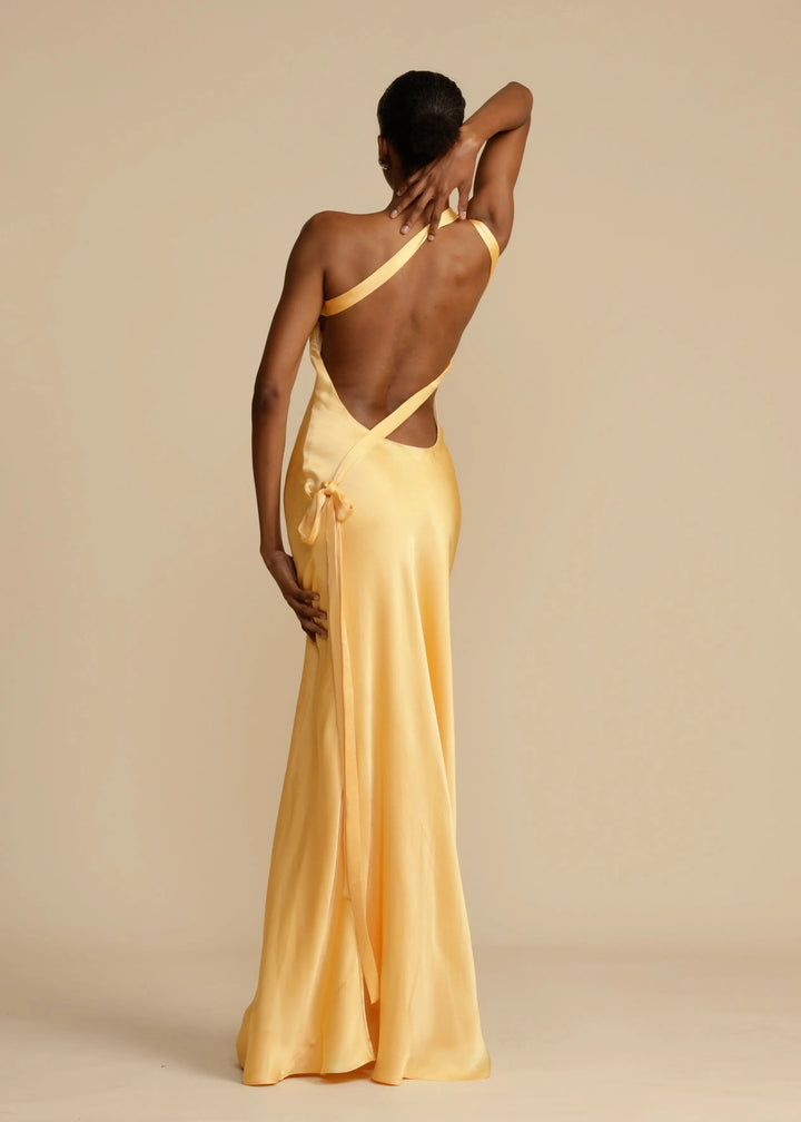 Clara | One Shoulder Satin Maxi Dress