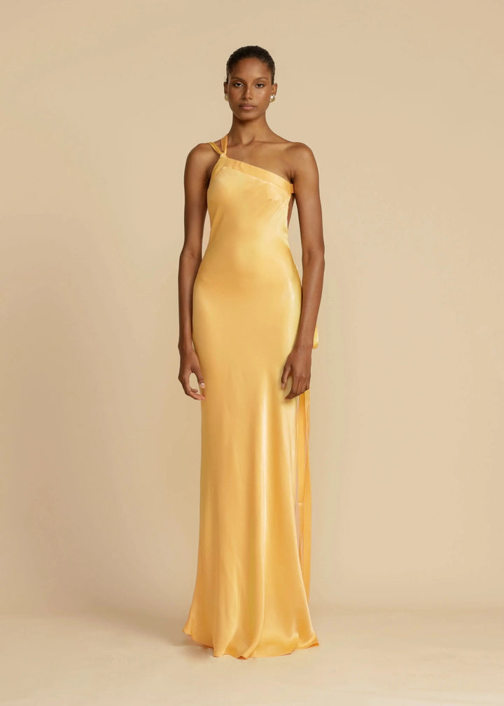 Clara | One Shoulder Satin Maxi Dress