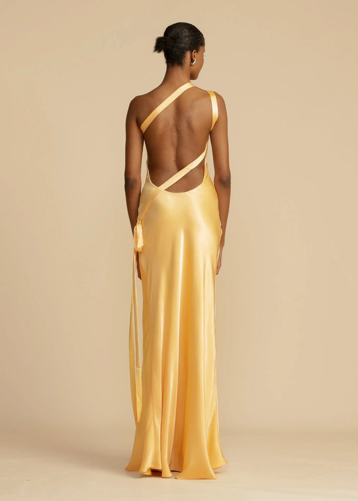 Clara | One Shoulder Satin Maxi Dress