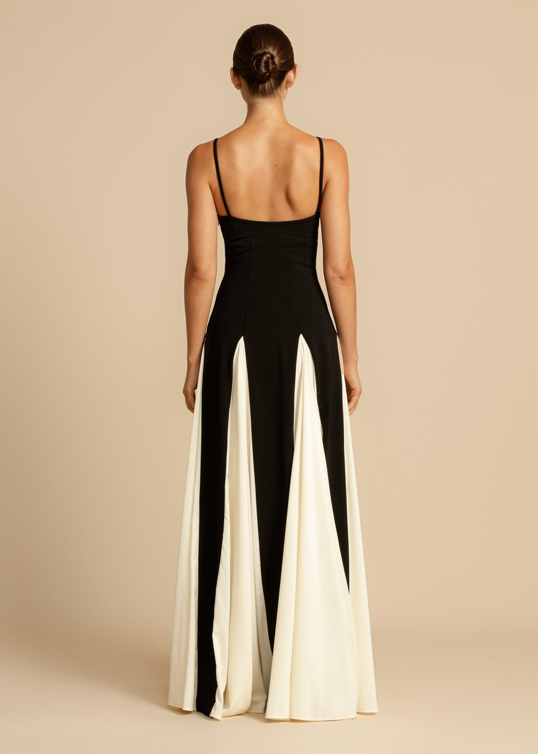 Arabella | Elegant Spaghetti Strap Colour Block Maxi Dress