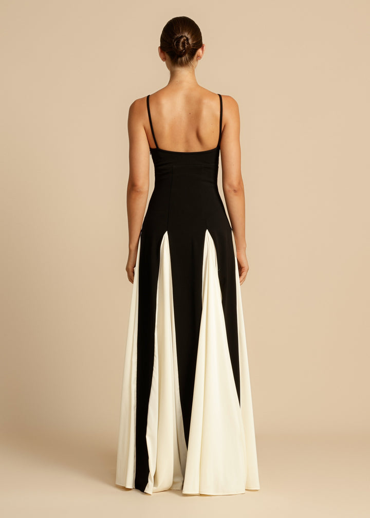 Arabella | Elegant Spaghetti Strap Colour Block Maxi Dress