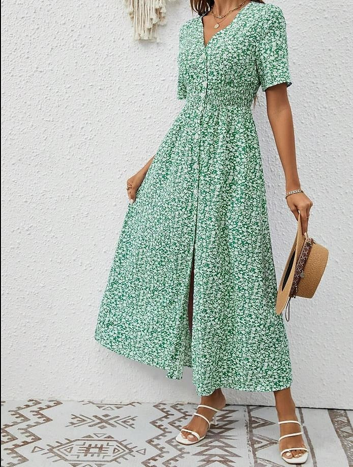Lucia | Wedding Guest Floral V Neck Maxi Dress