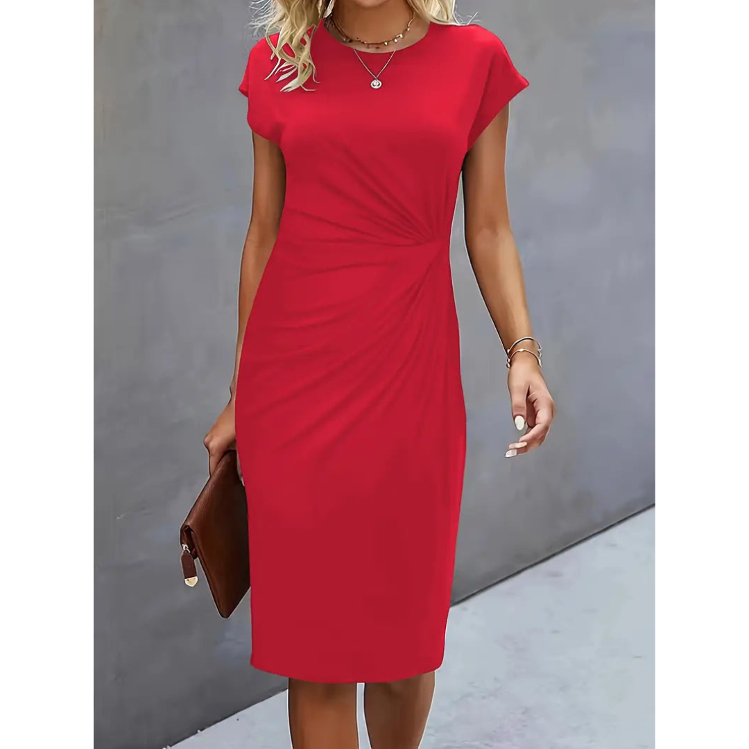 Johanna | Wedding Guest Ruched Midi Bodycon Dress