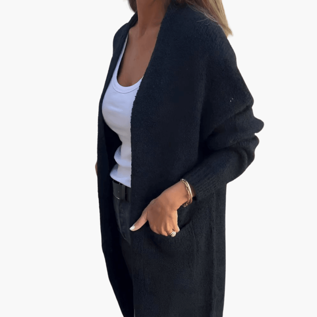 Amelia | Open Front Longline Knit Cardigan