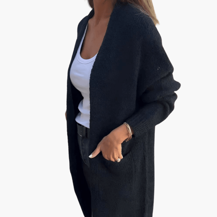 Amelia | Open Front Longline Knit Cardigan