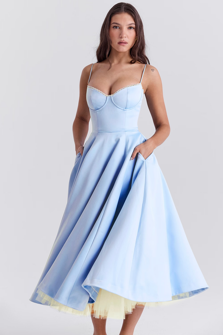 Selene | Wedding Guest Elegant A Line Midi Dress