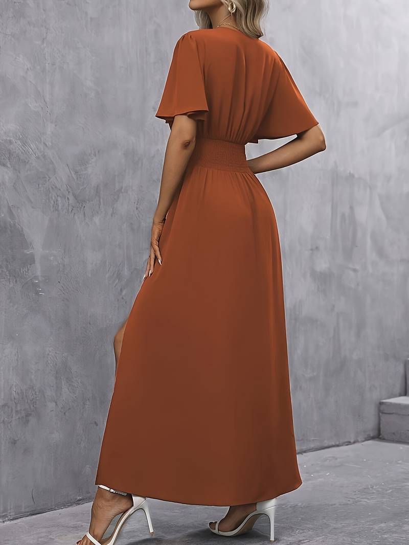 Elowen | Wedding Guest Wrap V Neck Maxi Dress