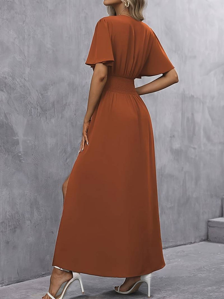 Elowen | Wedding Guest Wrap V Neck Maxi Dress