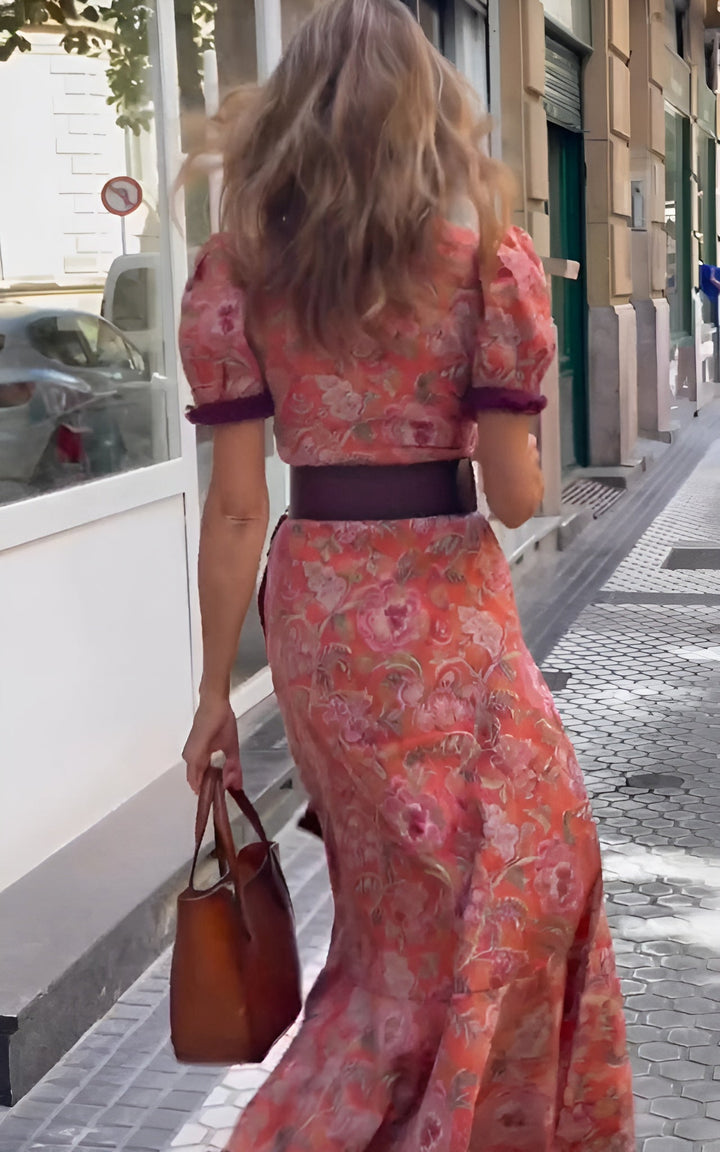 Victoria | Wedding Guest Floral Ruffle Wrap Maxi Dress