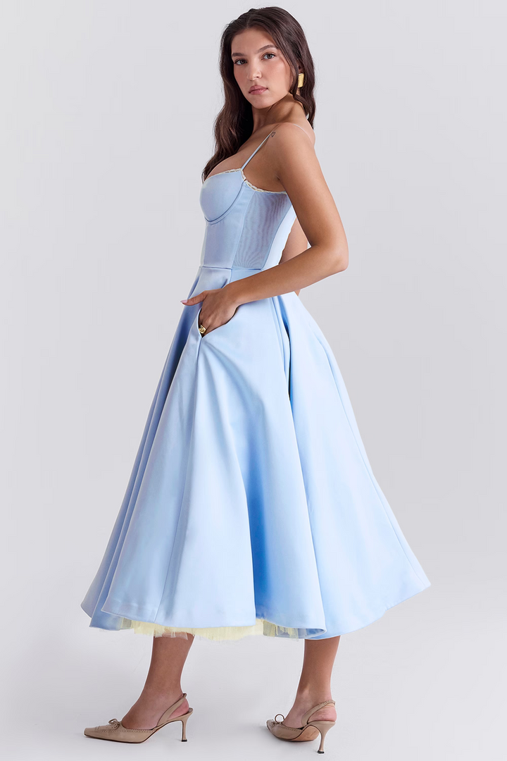 Selene | Wedding Guest Elegant A Line Midi Dress