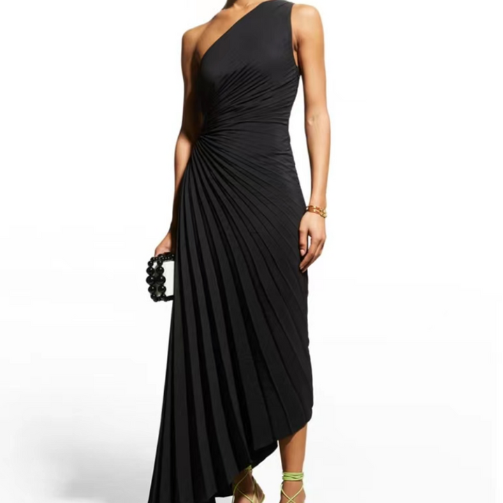 Karina | Prom One Shoulder Pleated Maxi Dress