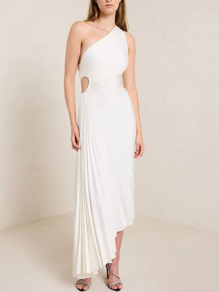 Karina | Prom One Shoulder Pleated Maxi Dress