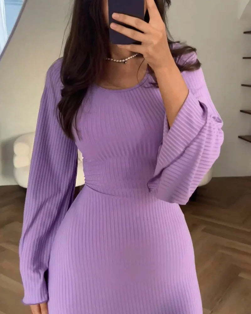 Bella | Graduation Ribbed Knit Maxi Dress