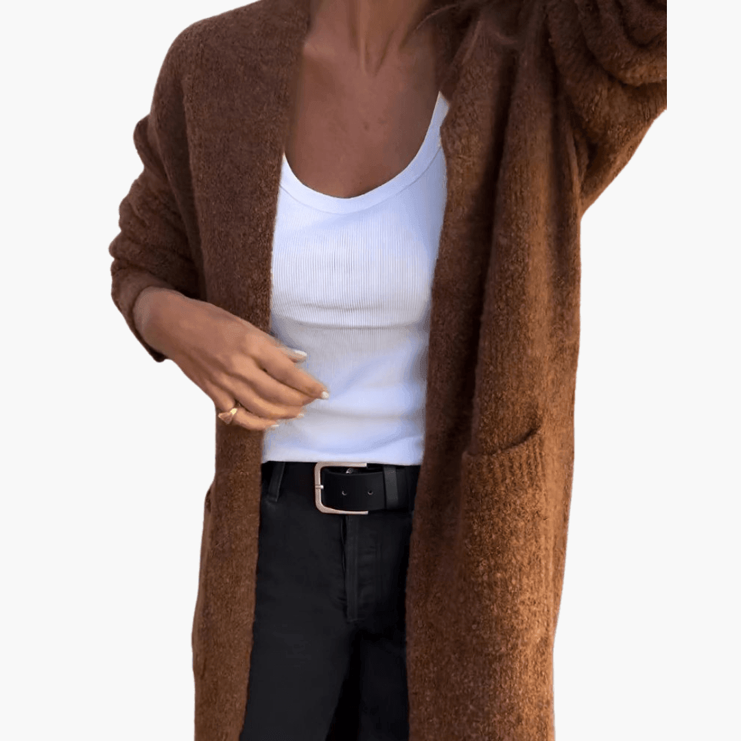 Amelia | Open Front Longline Knit Cardigan