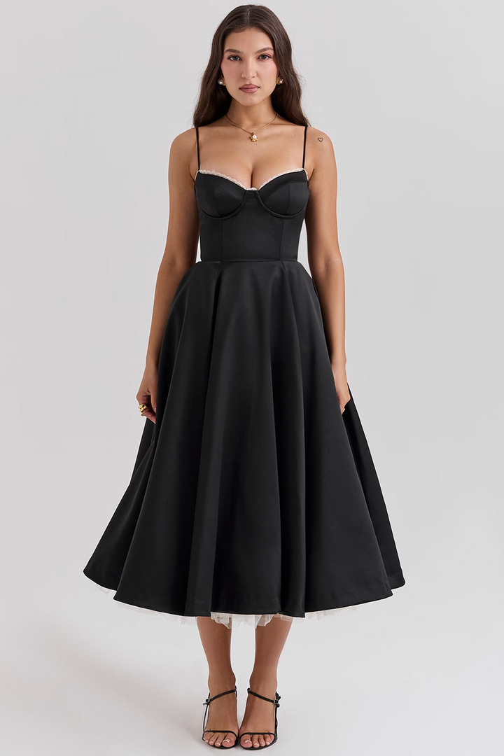 Selene | Wedding Guest Elegant A Line Midi Dress
