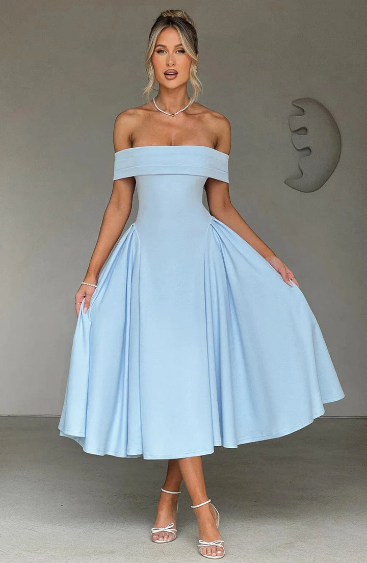 Isabella | Prom Off Shoulder Midi Dress