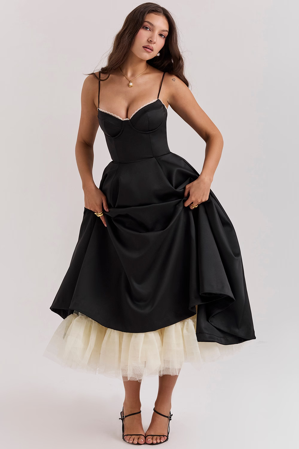 Selene | Wedding Guest Elegant A Line Midi Dress