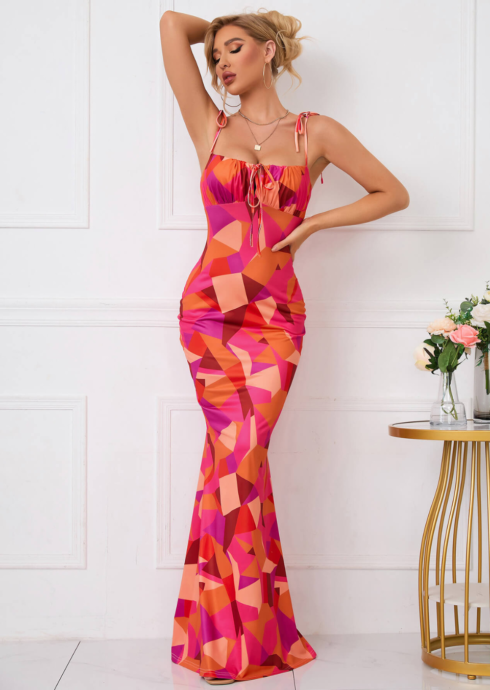 Emma | Prom Floral Bodycon Maxi Dress