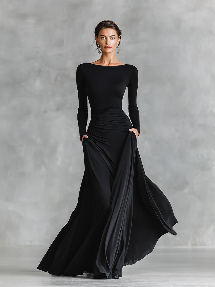 Alessa | Prom Ruched Long Sleeve Maxi Dress