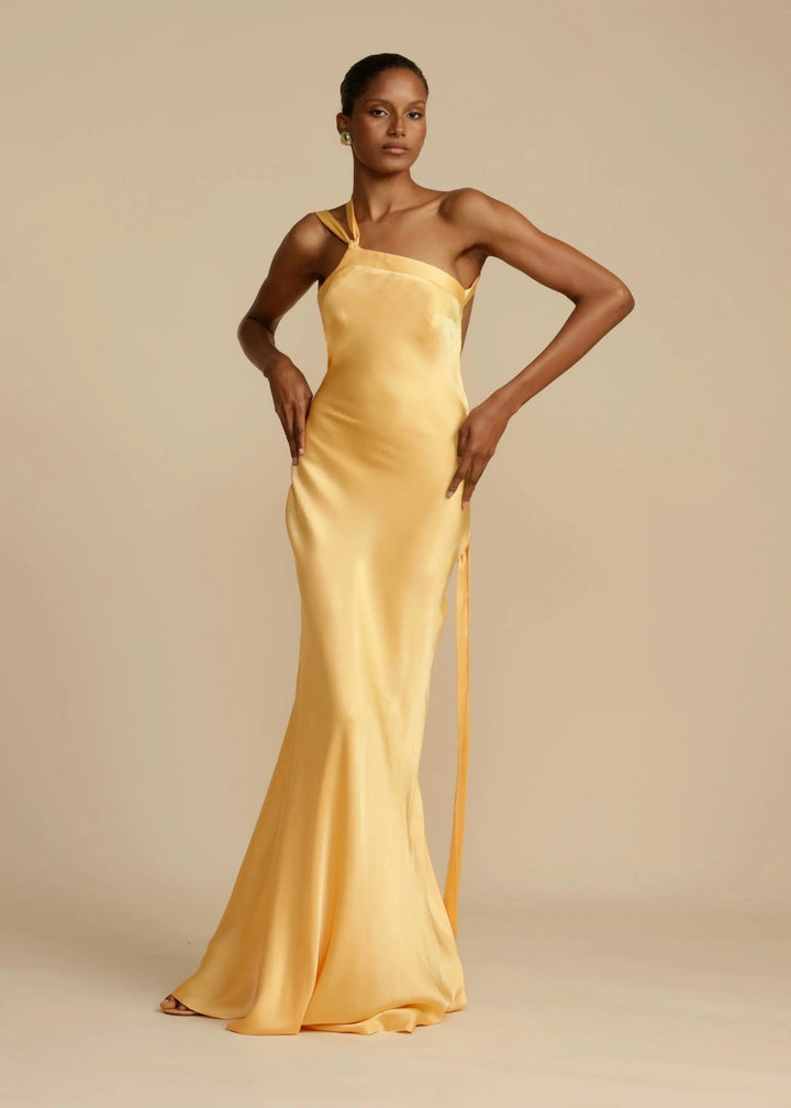 Clara | One Shoulder Satin Maxi Dress