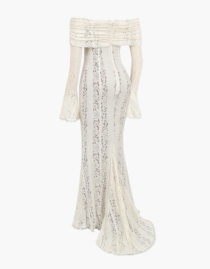 Amelie | Elegant Off Shoulder Lace Maxi Dress