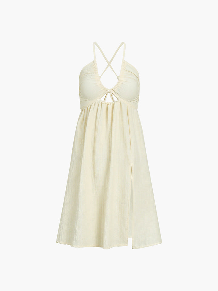 Elisa | Flowing Cut Out Halter Midi Dress