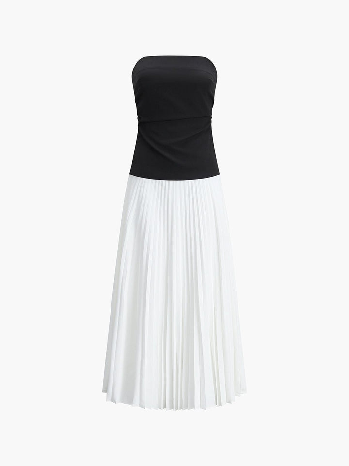 Celina | Strapless Pleated Maxi Dress