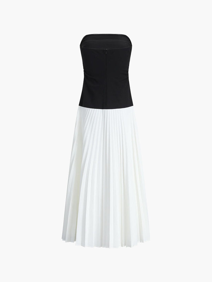 Celina | Strapless Pleated Maxi Dress
