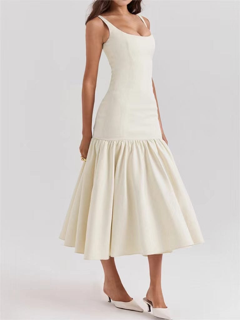 Ariella | Wedding Guest Square Neck Midi Dress