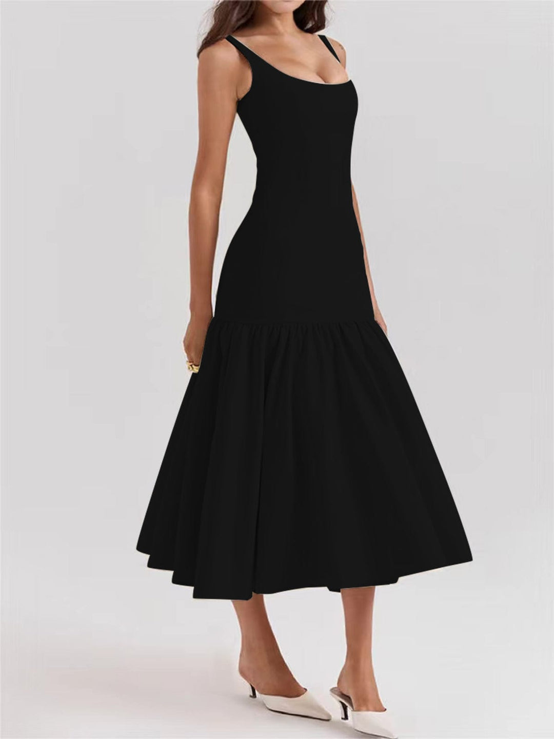 Ariella | Wedding Guest Square Neck Midi Dress