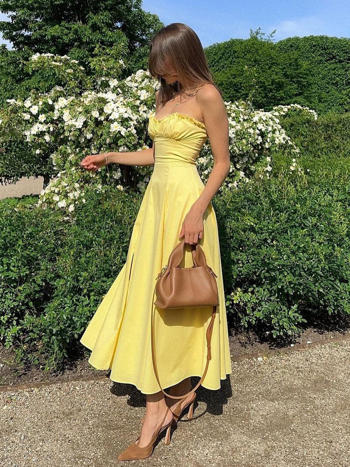 Amelia | Graduation Strapless Midi Dress
