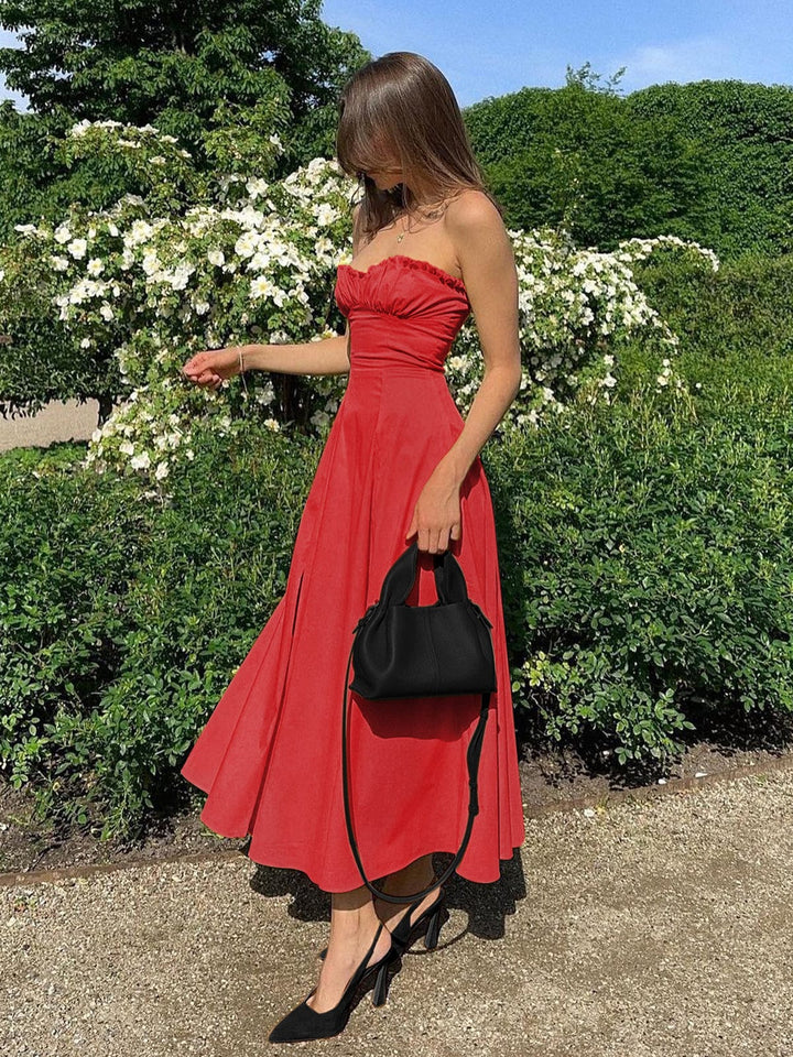 Amelia | Graduation Strapless Midi Dress