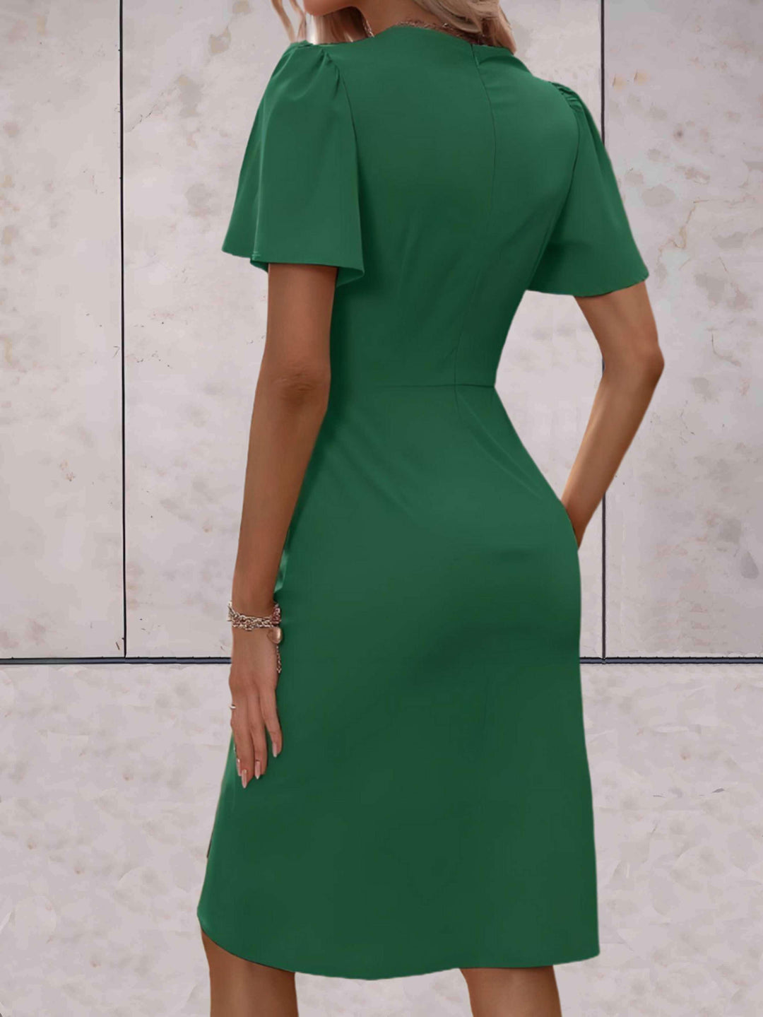 Juliana | Wedding Guest Wrap V Neck Midi Dress