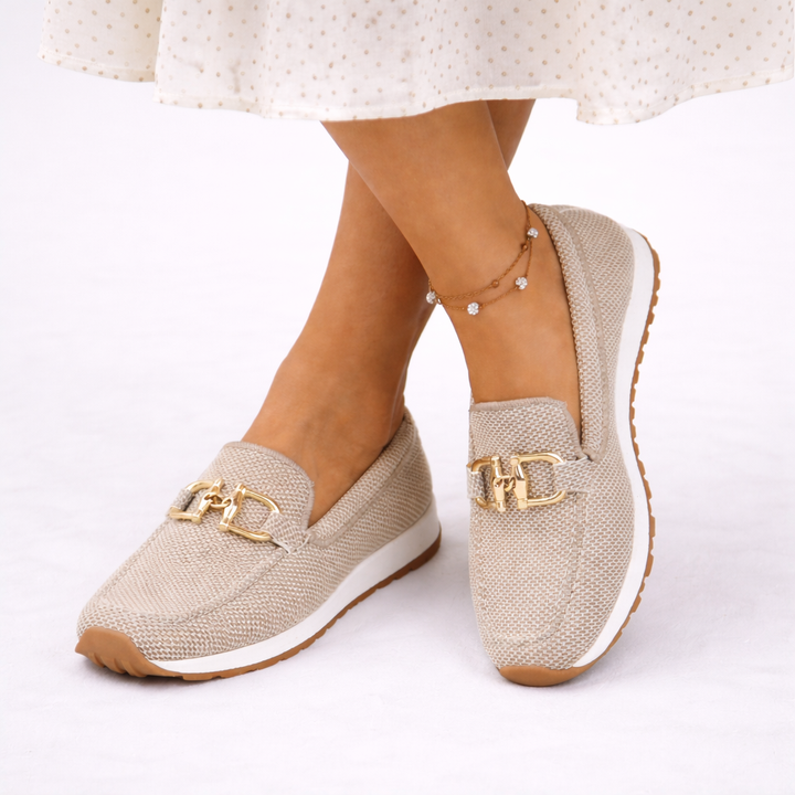 Amelia | Lightweight Chain Detail Slip-On Loafers