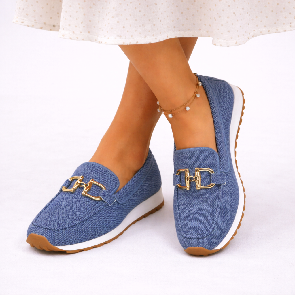 Amelia | Lightweight Chain Detail Slip-On Loafers