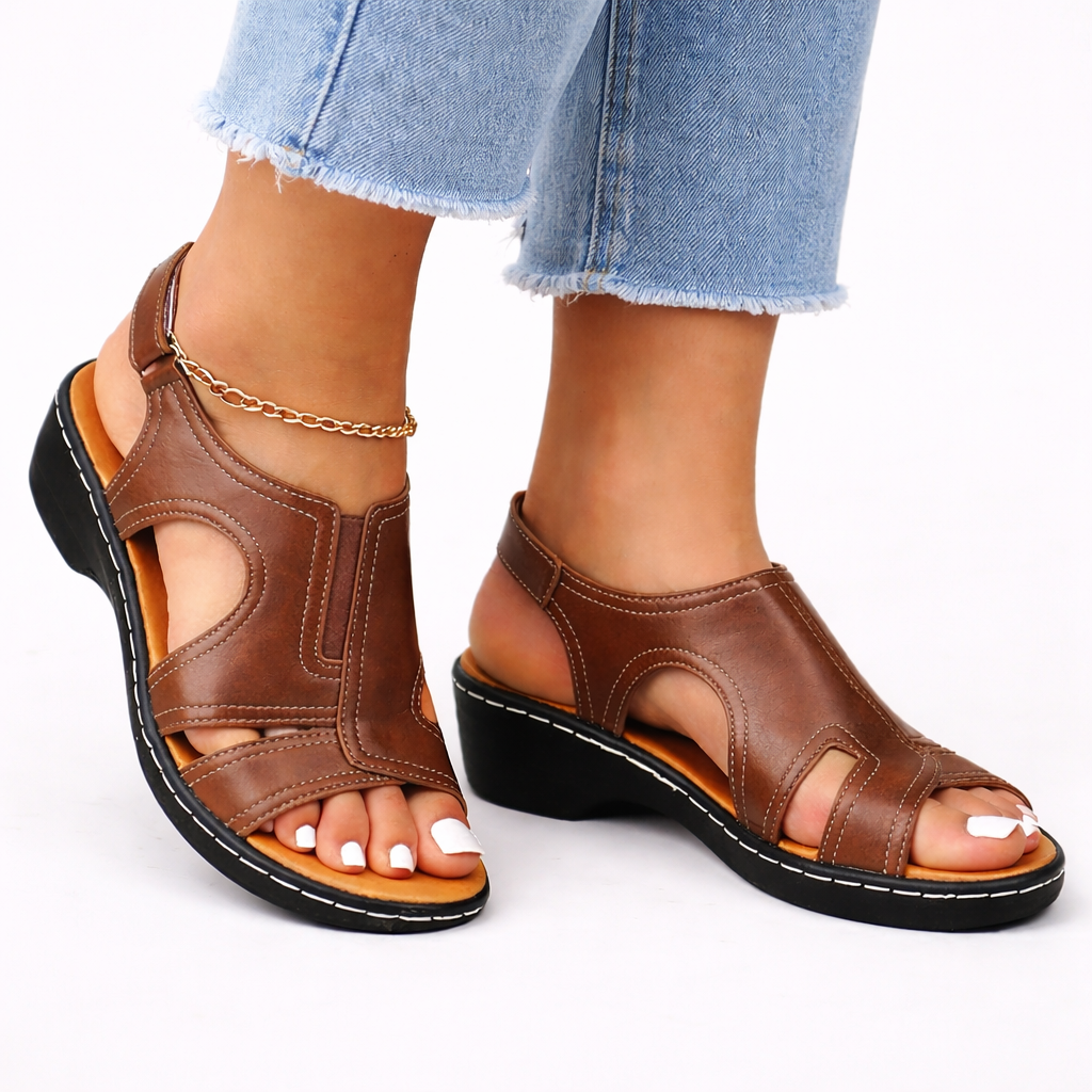 Amelia | Comfortable Cut-Out Walking Sandals